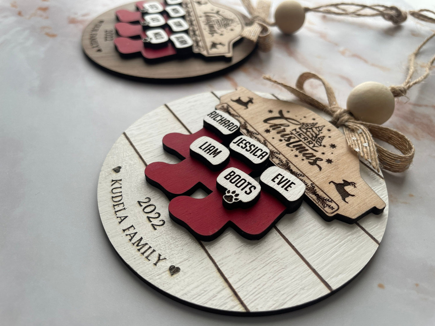Personalized Stockings Family Christmas Ornaments