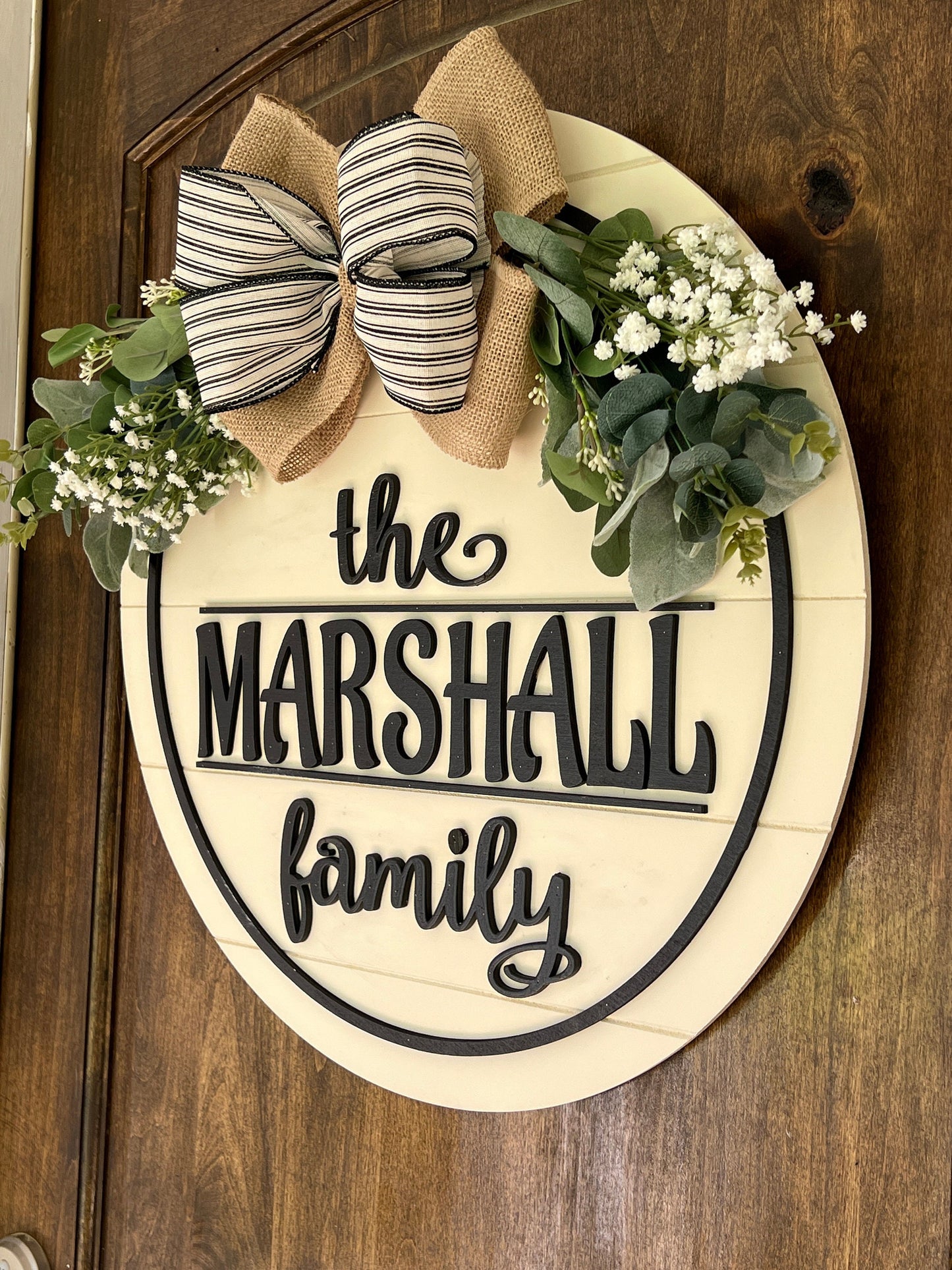 Personalized Front Door Decor Family Door Hanger Gift