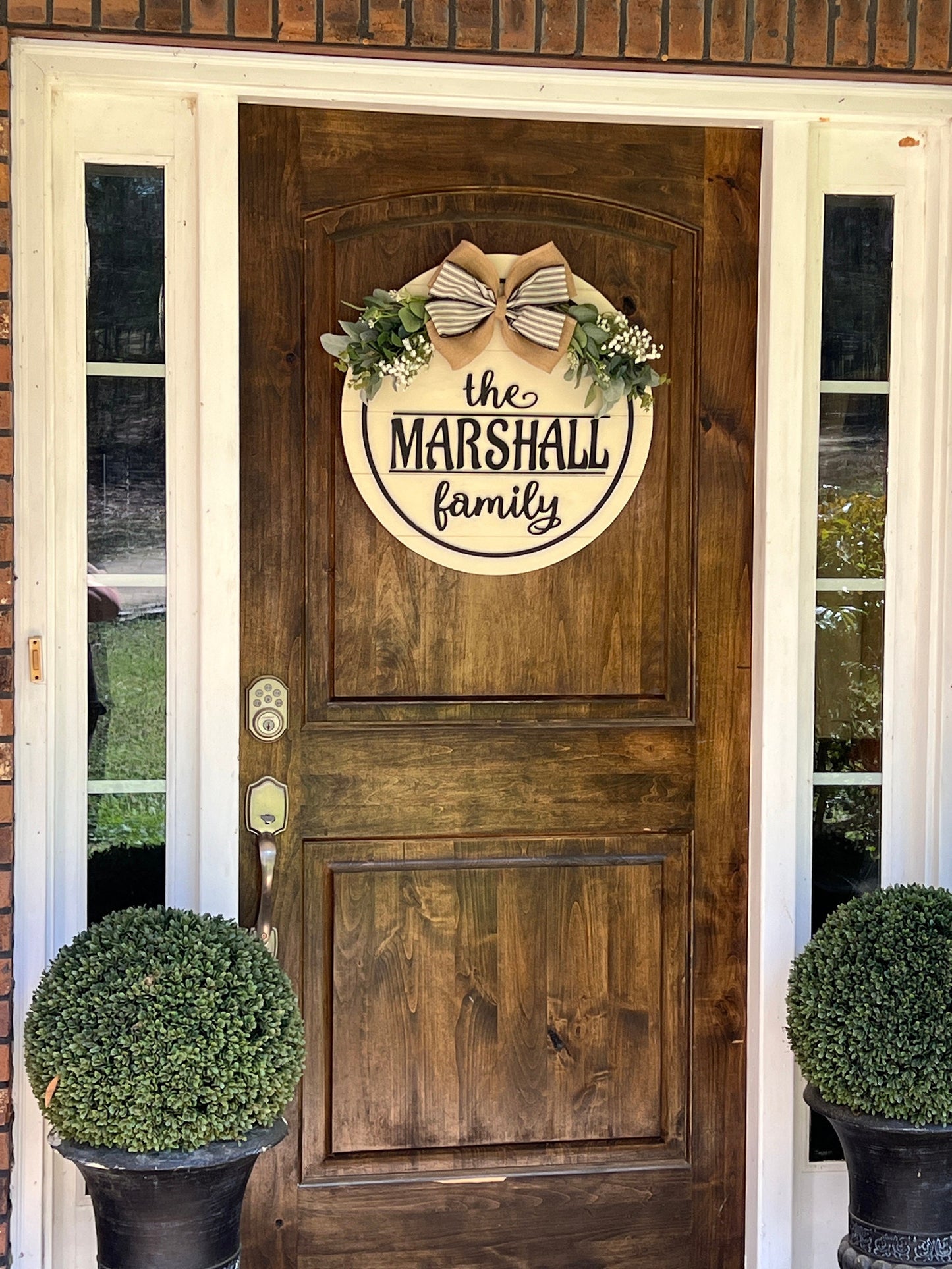 Personalized Front Door Decor Family Door Hanger Gift