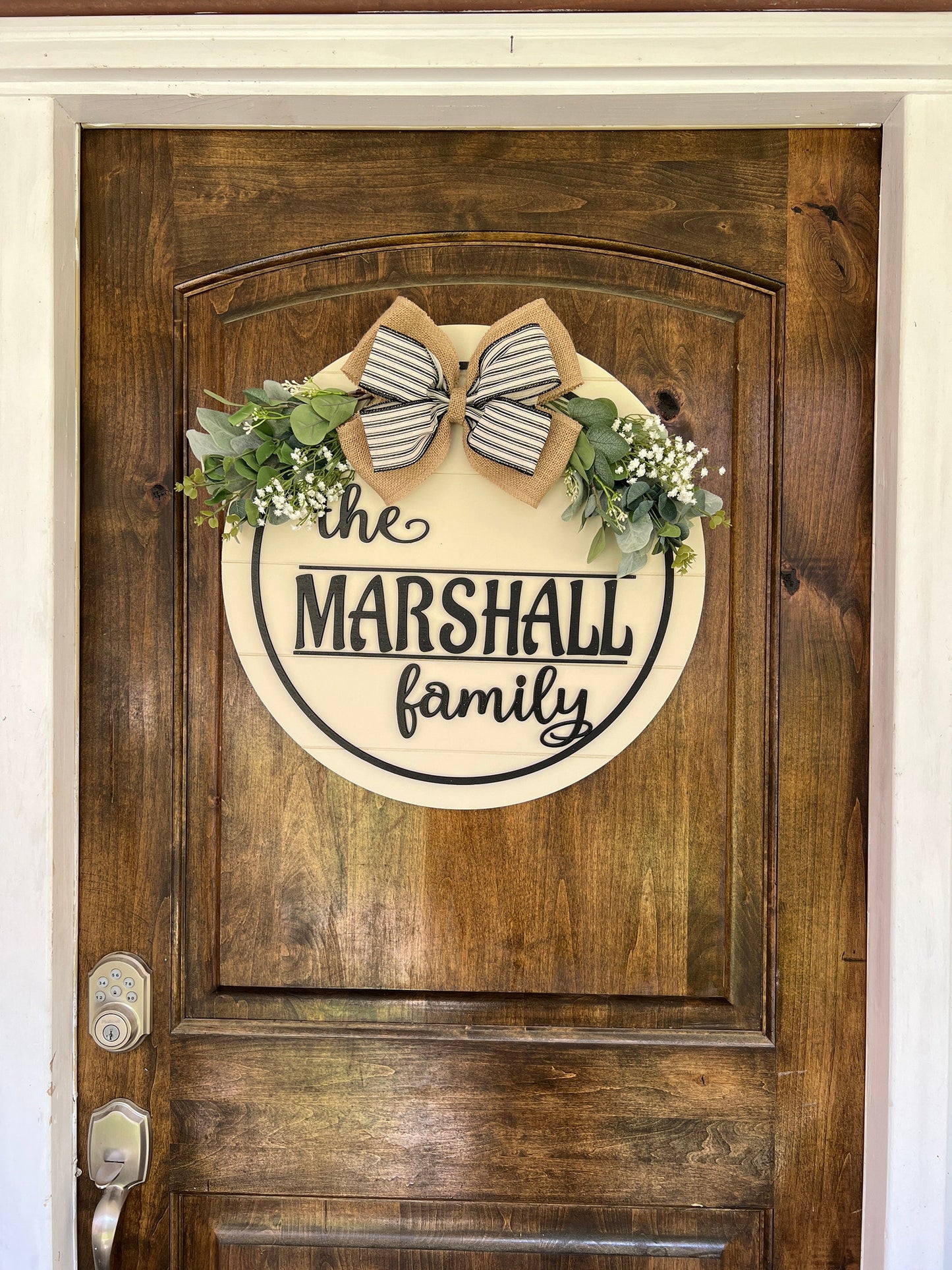 Personalized Front Door Decor Family Door Hanger Gift