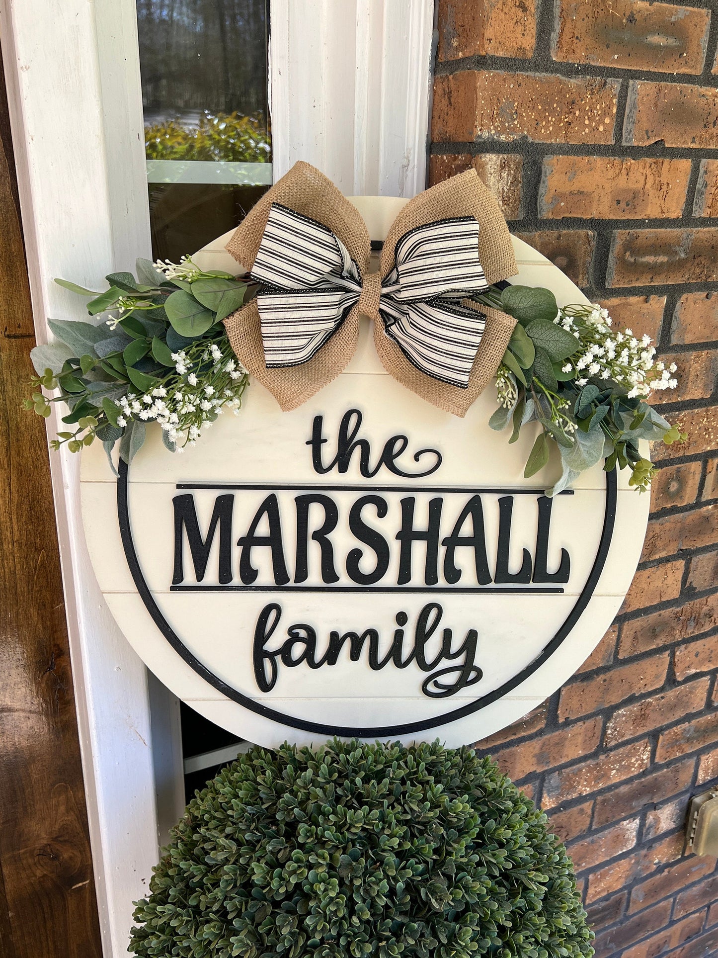 Personalized Front Door Decor Family Door Hanger Gift