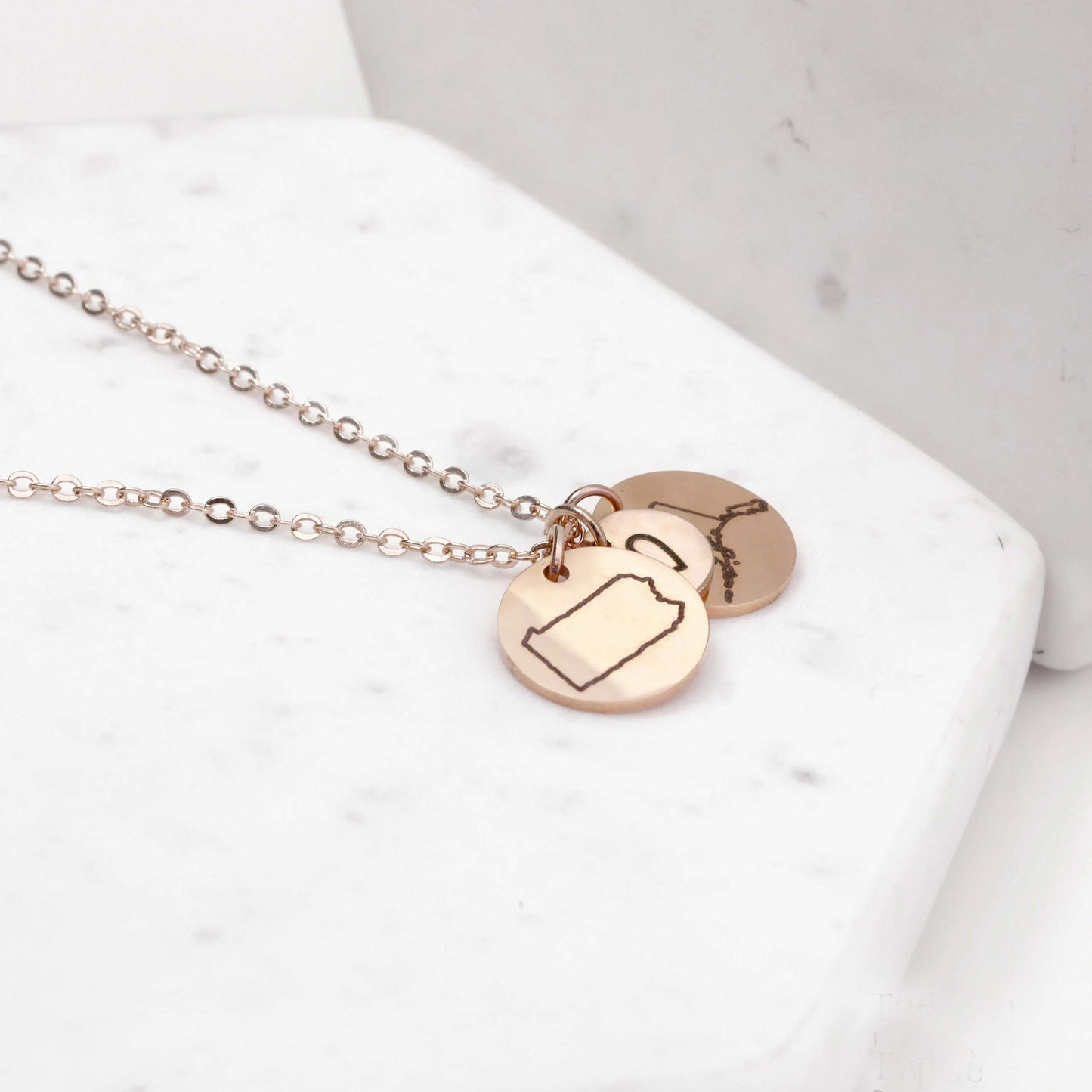 Personalized Long Distance State Necklace