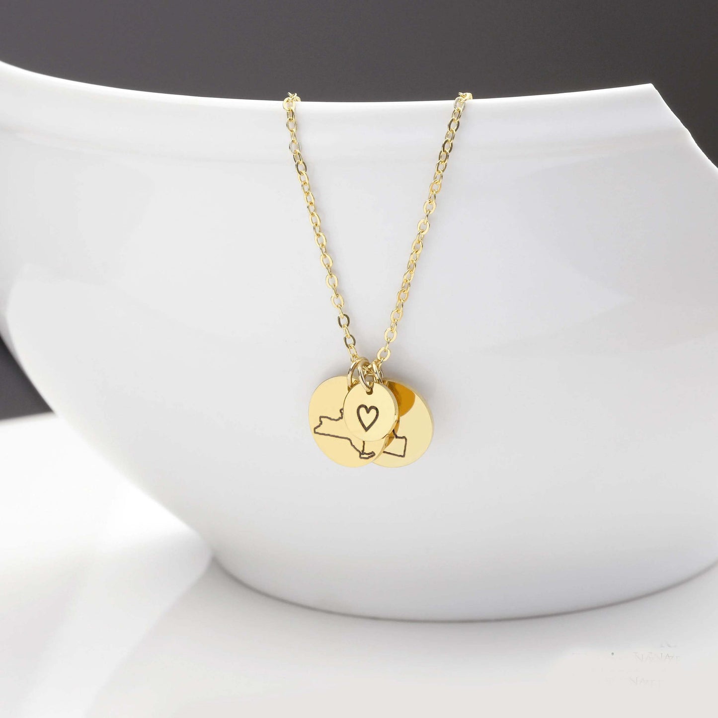 Personalized Long Distance State Necklace