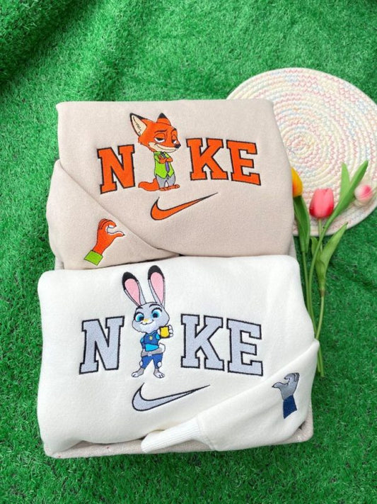 Cute Nick And Judy Embroidered Sweatshirt