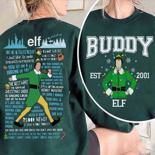 Buddy The Elf Portrait Vintage Quotes Christmas Sweatshirt