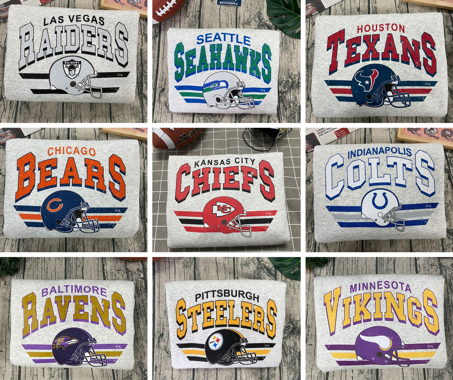 Personalized Vintage NFL Team Football Sweatshirt