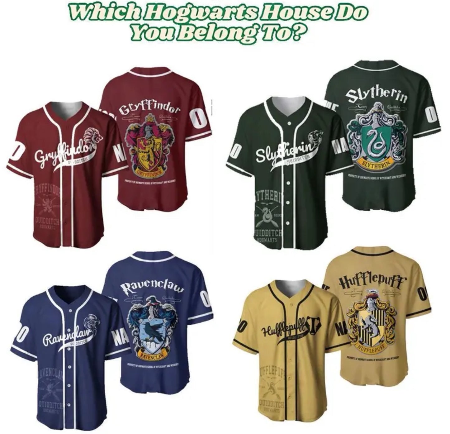 Hogwarts House Baseball Jersey