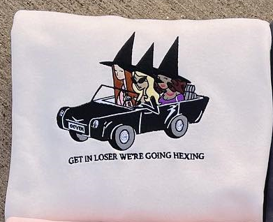 Get In Loser We're Going Hexing Embroidery Sweatshirt