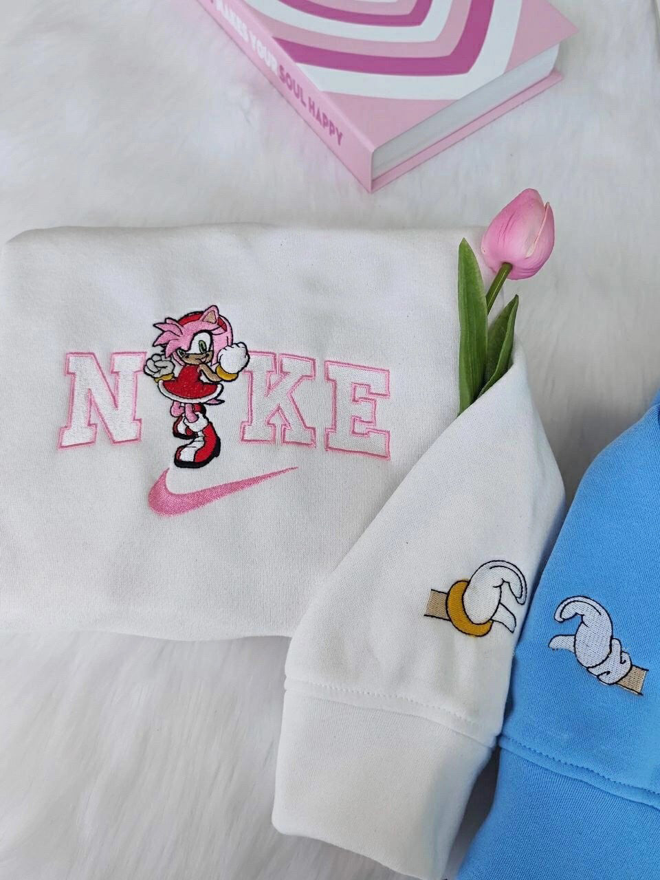 Sonic and Amy Embroidered Sweatshirt