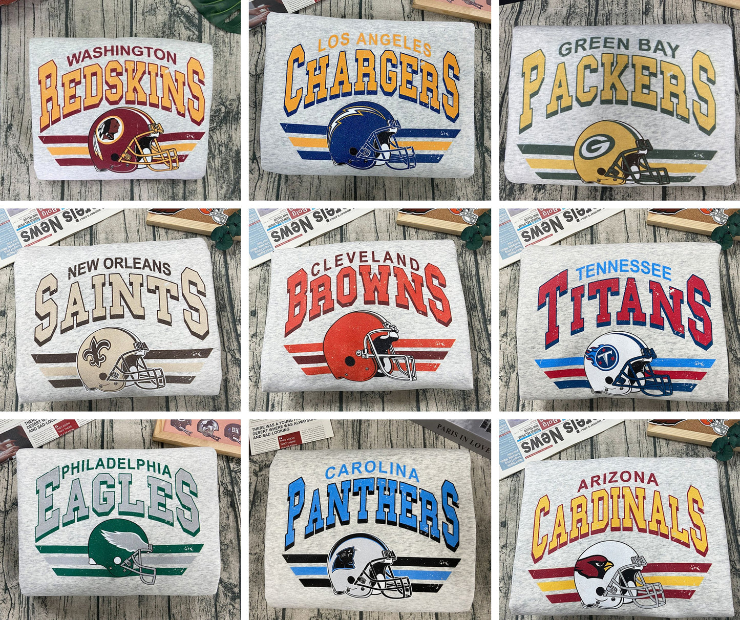 Personalized Vintage NFL Team Football Sweatshirt