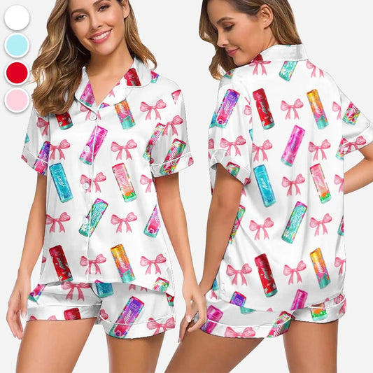 Alani Nu Energy Drink Coquette Bow Pajama Set