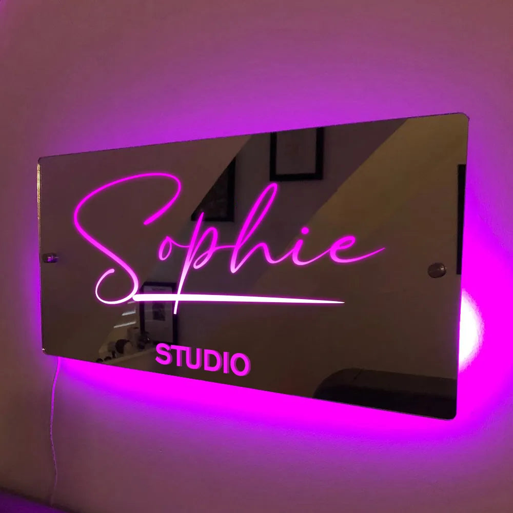 PERSONALISED NAME MIRROR - LIGHT UP MIRROR