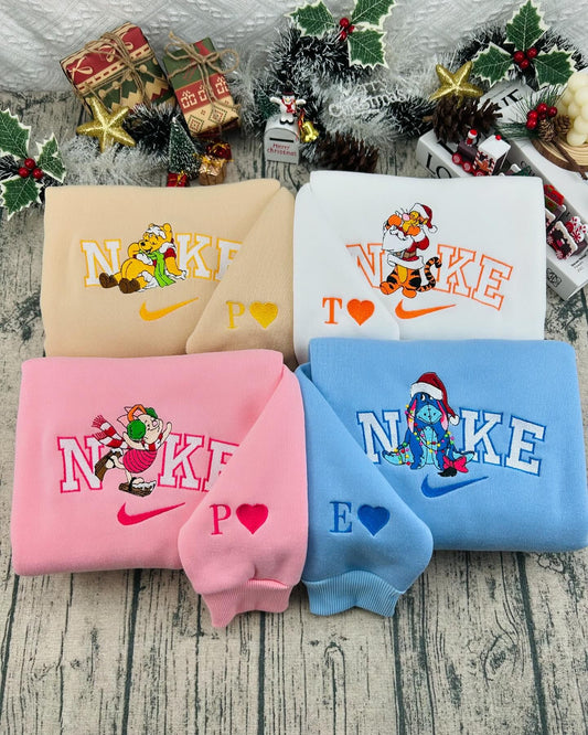 Winnie Pooh Christmas Embroidered Sweatshirt