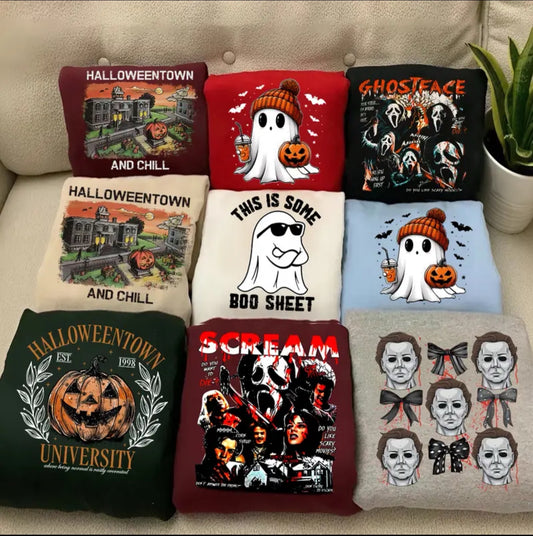 Halloween Sweatshirt Collection : ghost,Scream,Michael Myers,Halloweentown