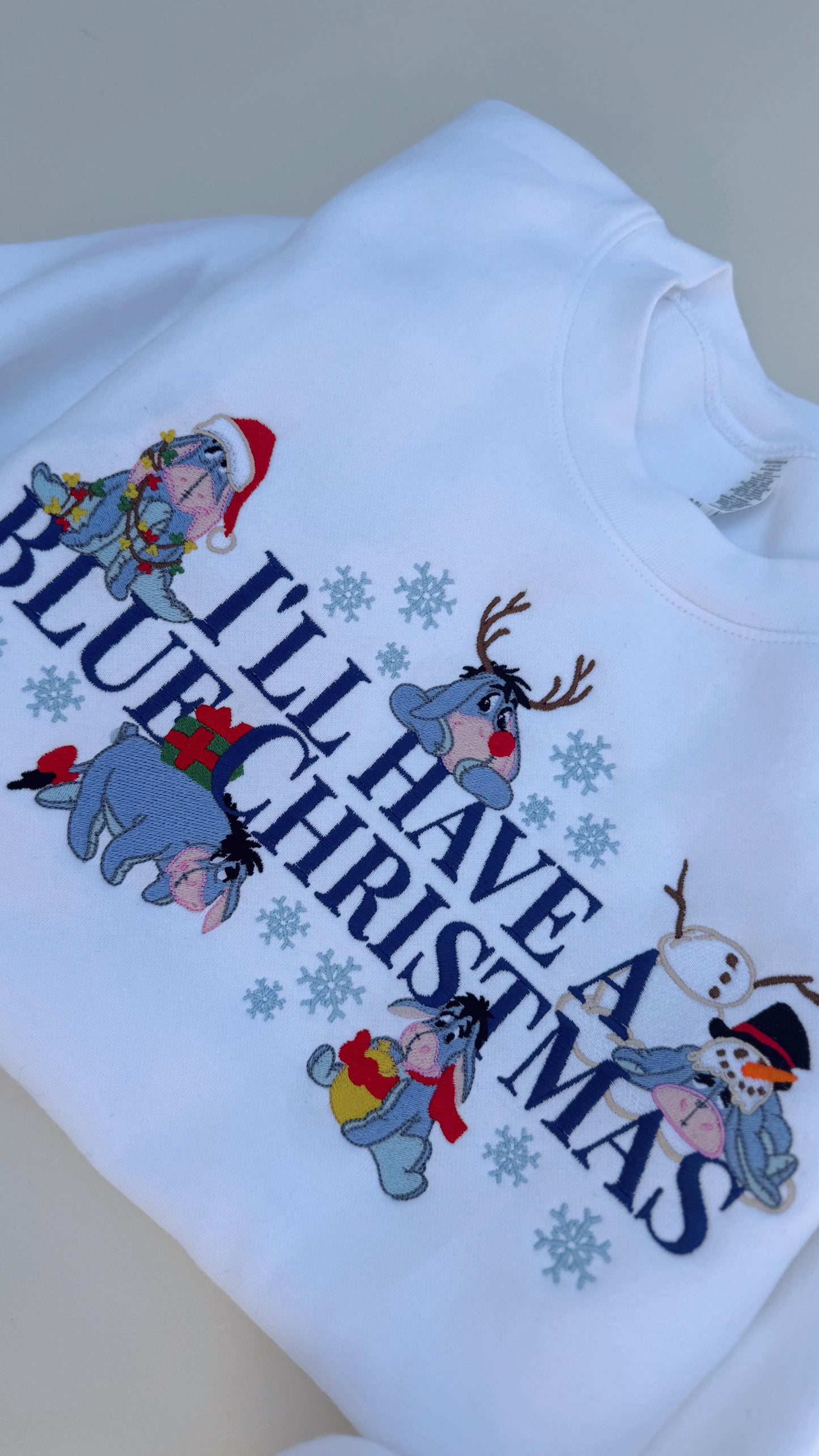 I'll have a blue Christmas Embroidered Sweatshirt