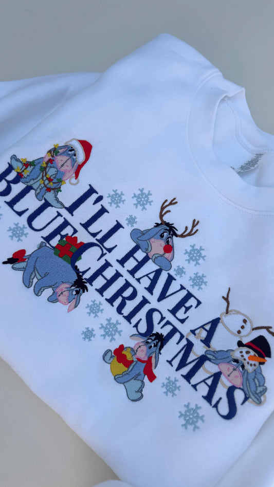 I'll have a blue Christmas Embroidered Sweatshirt