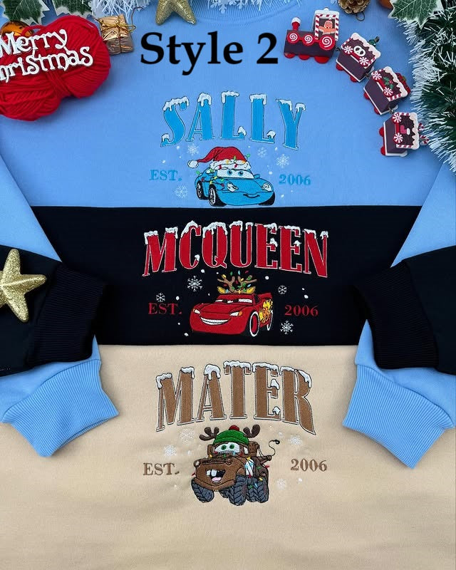 Lightning Mcqueen Christmas Embroidered Sweatshirt