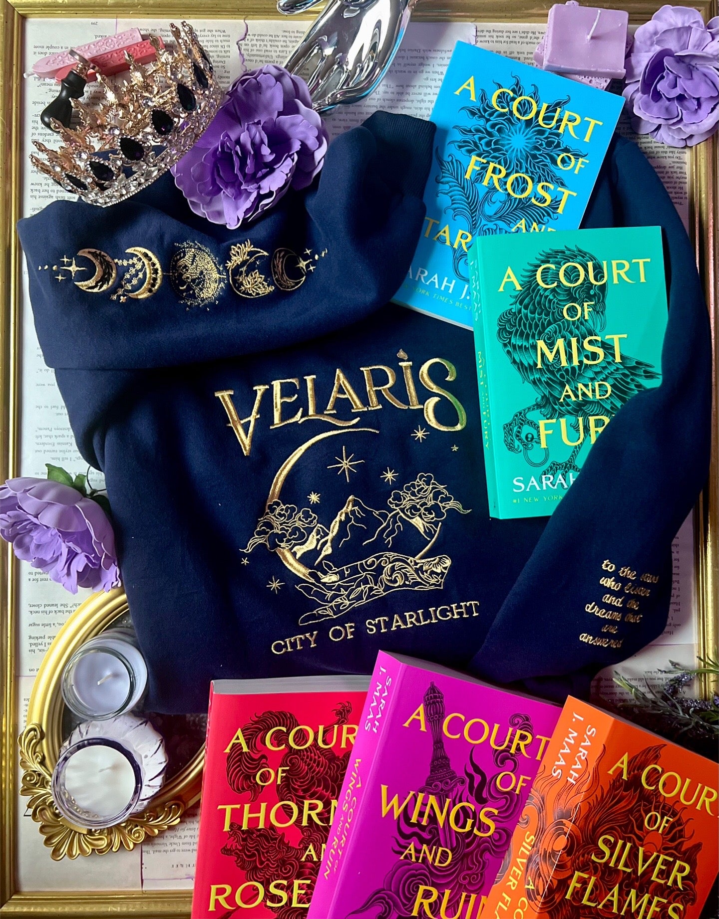 To The Stars Who Listen And The Dreams That Are Answered, ACOTAR Velaris City Of Starlight Embroidered Sweatshirt,Gift for Book Lovers
