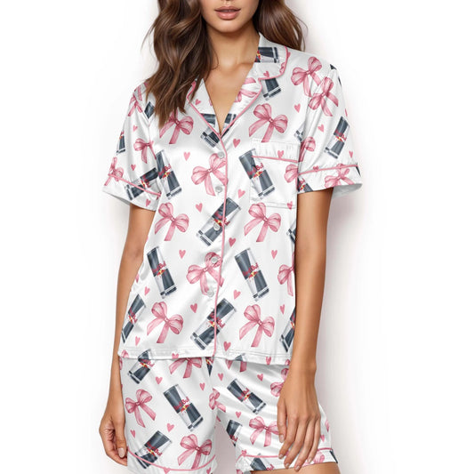 Grey Red Bull Zero Energy Drink Satin Pajamas