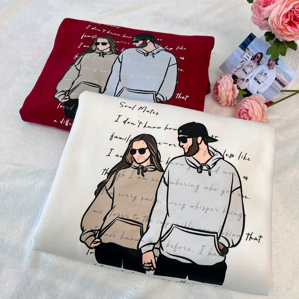 Confession Letter Custom Portrait Couple Sweatshirt