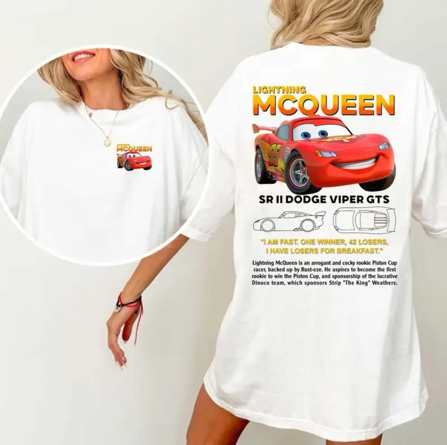 95 Lightning McQueen and Sally Couples Car Shirt