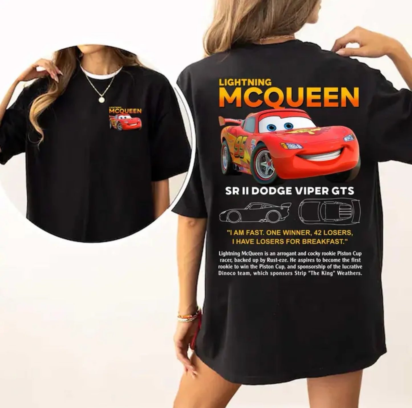 95 Lightning McQueen and Sally Couples Car Shirt