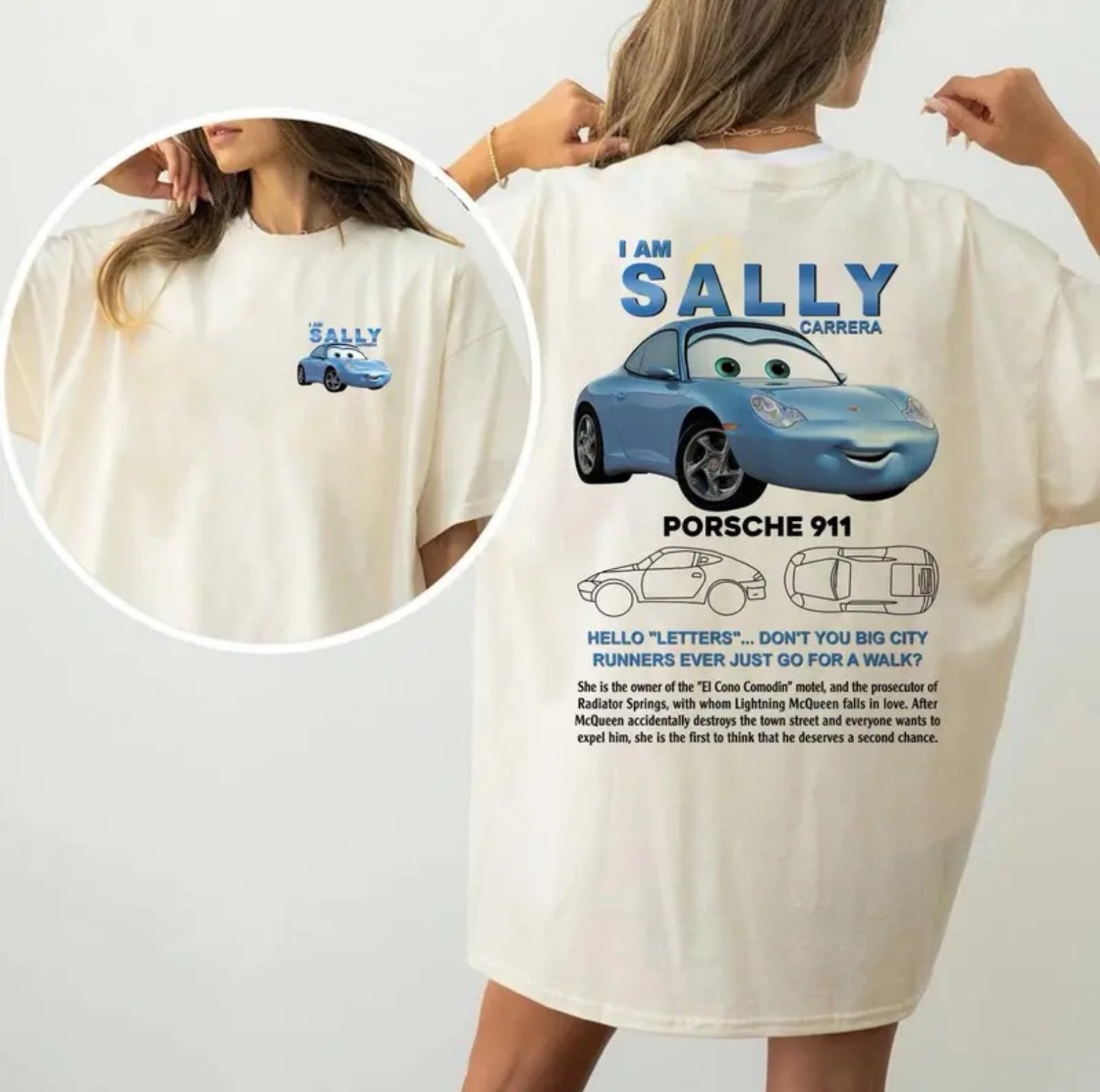 95 Lightning McQueen and Sally Couples Car Shirt