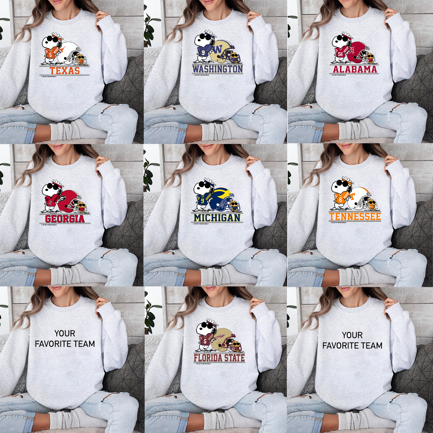 Cute Snoopy Dog x College Football T-shirt, Sweatshirt, Hoodie