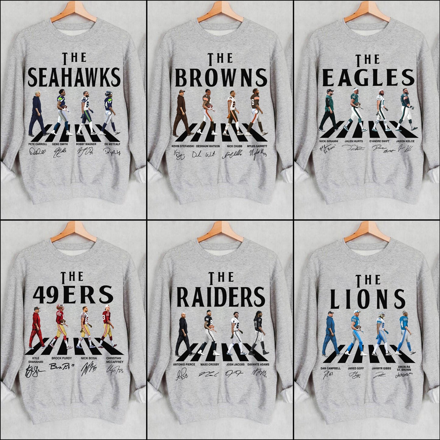 Football Walking Abbey Road Crewneck Sweatshirt