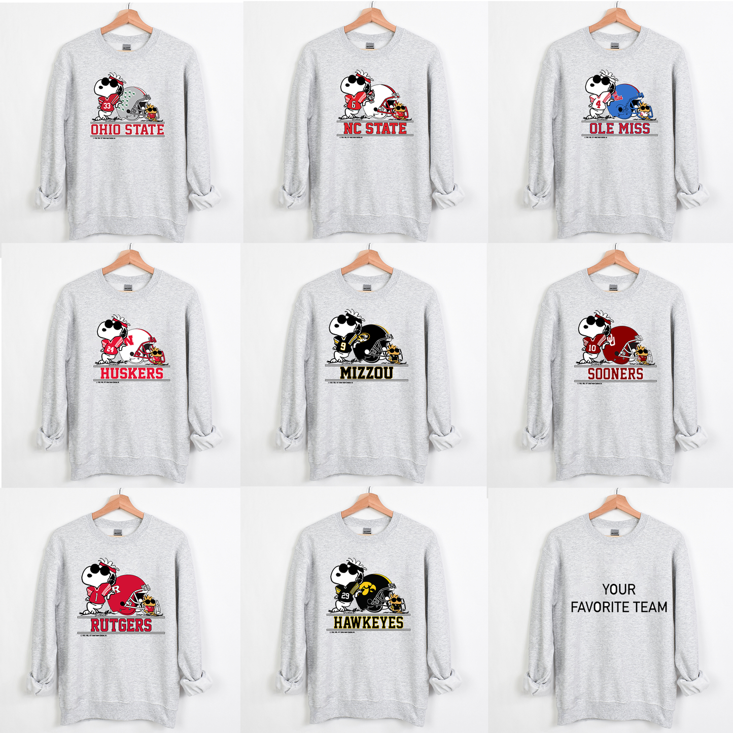 Cute Snoopy Dog x College Football T-shirt, Sweatshirt, Hoodie