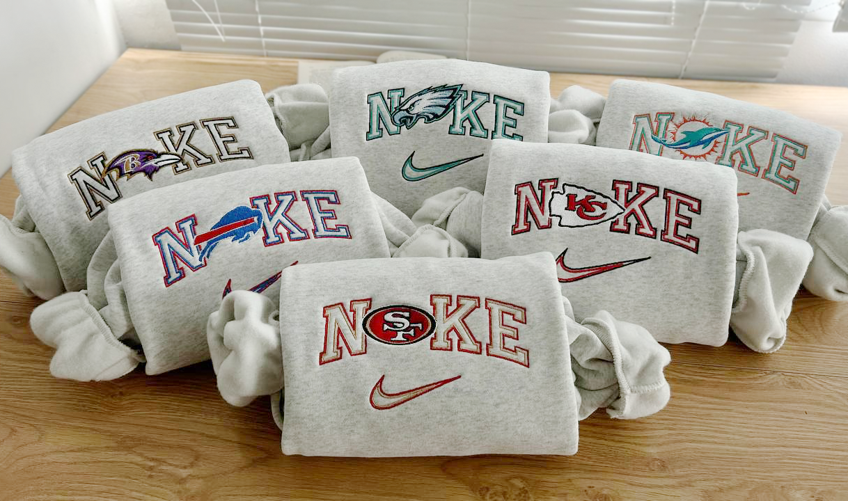 Personalized NIKE NFL Team Football Embroidery Sweatshirt