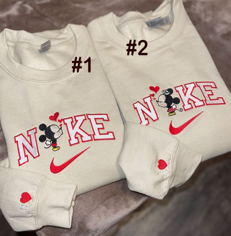 Minnie and Mickey matching embroidered Sweatshirt