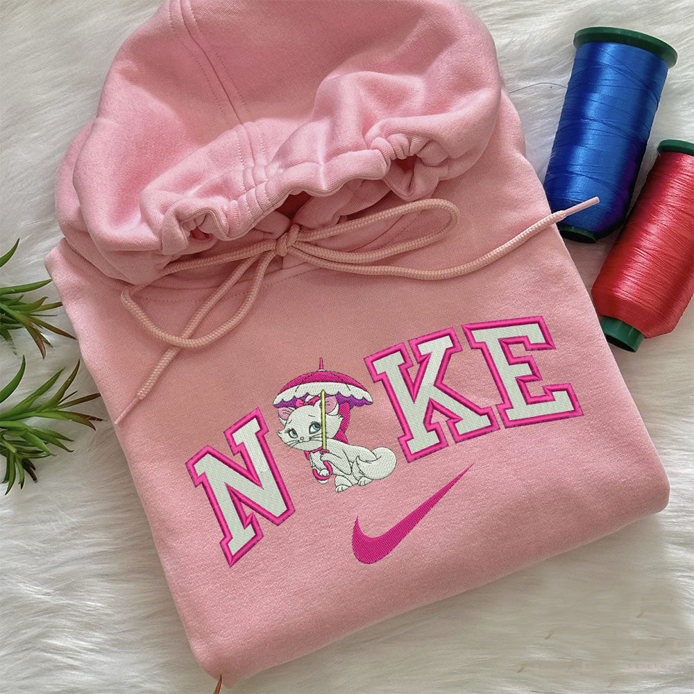 Aristocats Cat with Umbrella Nike Embroidered Sweatshirt