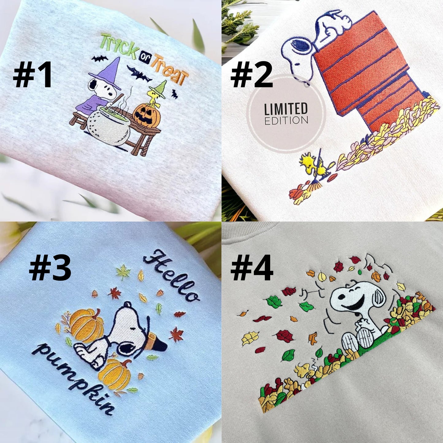 Fall snoopy Halloween Embroidered Sweatshirt