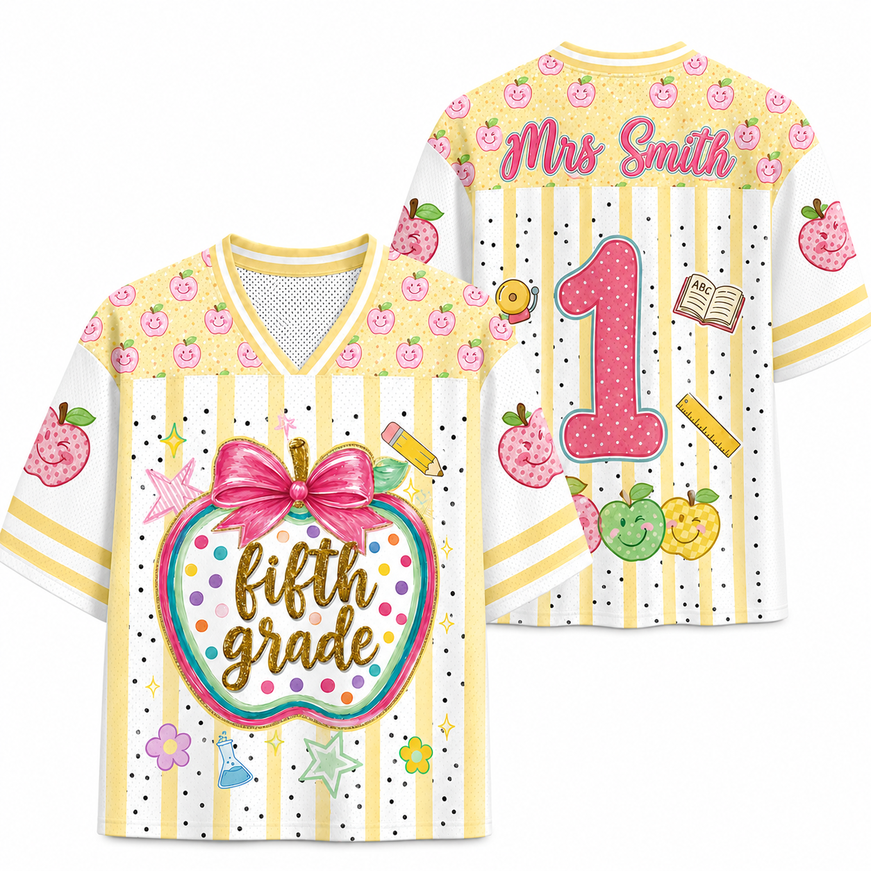 Personalized Teacher Apple Mesh Jersey