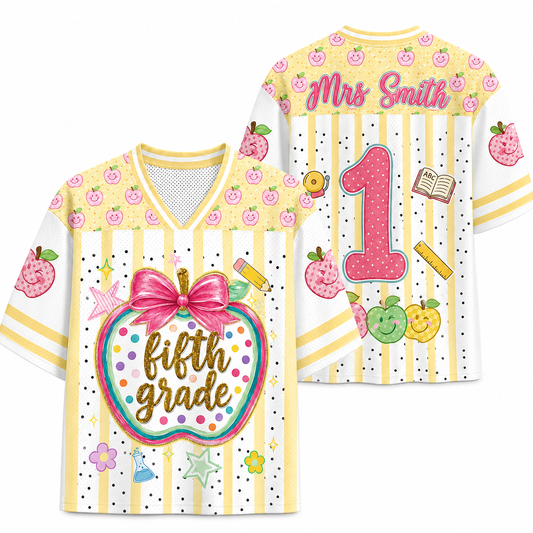 Personalized Teacher Apple Mesh Jersey