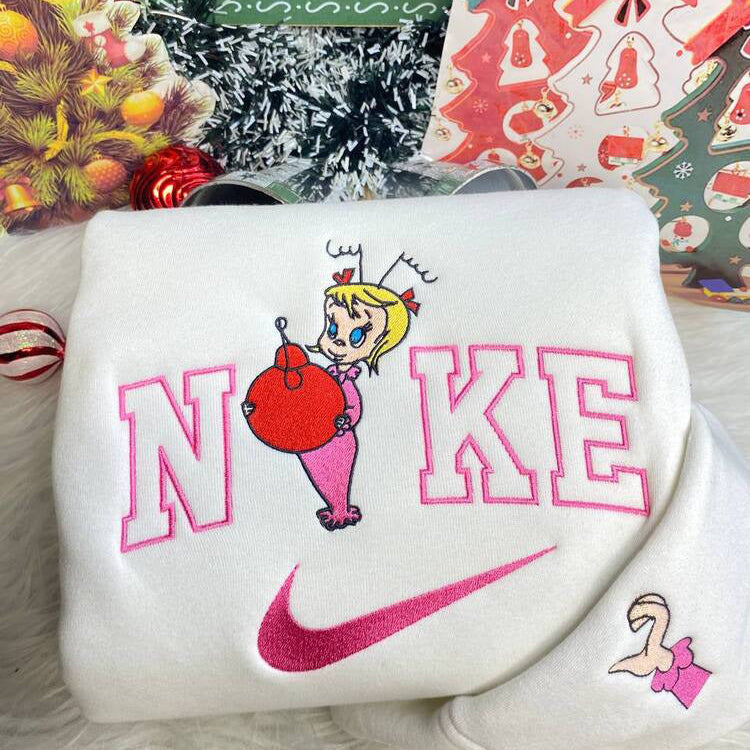 Grinch Couple and Cindy Lou Embroidered Sweatshirt