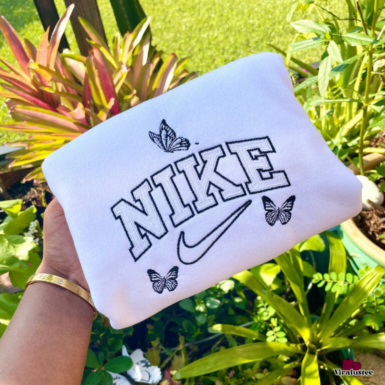 Customized Nike Butterfly Embroidered Sweatshirts