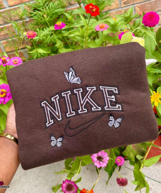 Customized Nike Butterfly Embroidered Sweatshirts