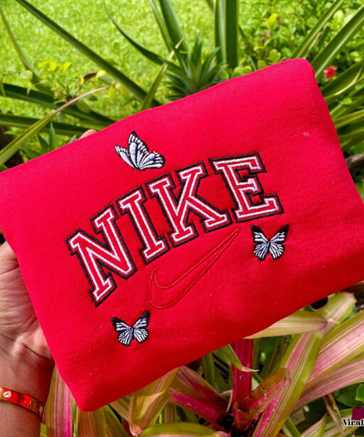 Customized Nike Butterfly Embroidered Sweatshirts