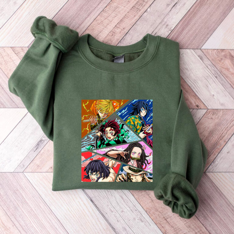 Demon Slayer Characters Sweatshirt Hoodie T-shirt, Gift For Anime Lovers