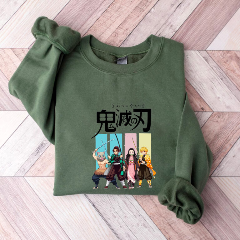 Demon Slayer Characters Sweatshirt Hoodie T-shirt, Gift For Anime Lovers