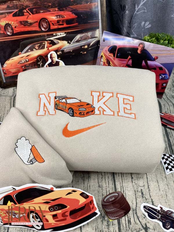 Dominic Toretto Brian Fast And Furious .Toyota Supra Car Embroidered Sweatshirt