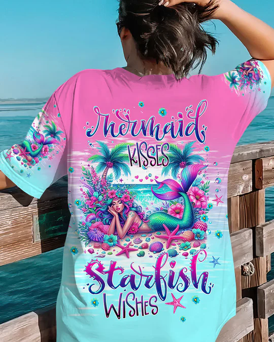 MERMAID KISSES AND STARFISH WISHES ALL OVER PRINT SHIRT SWEATSHIRT HOODIE