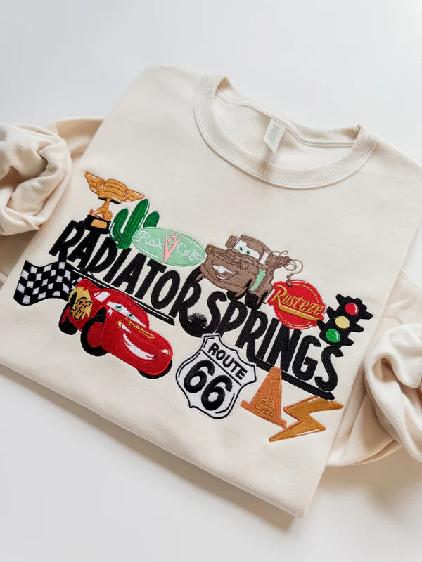 Spring Car embroidery sweatshirt