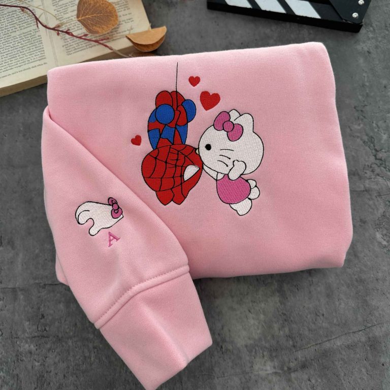 Hello Kitty Spiderman Couple cute Embroidered