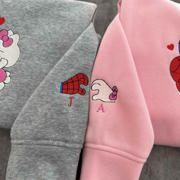 Hello Kitty Spiderman Couple cute Embroidered