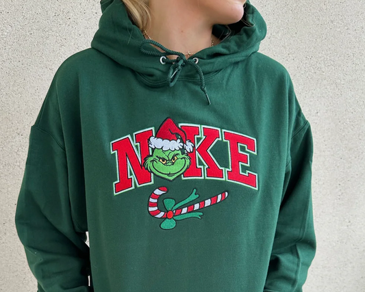 Grinch Christmas Embroidered Sweatshirt