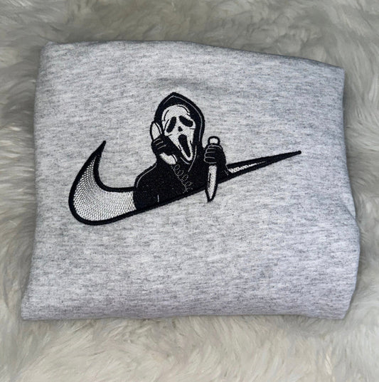 Scream Check Embroidered Crewneck