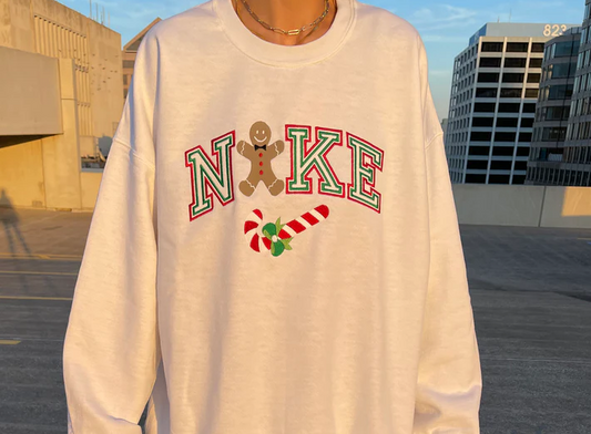 Gingerbread Christmas Embroidered Sweatshirt